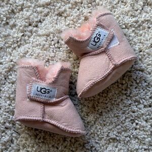 UGG Baby Pink Sheepskin Booties Boots with Plush Lining